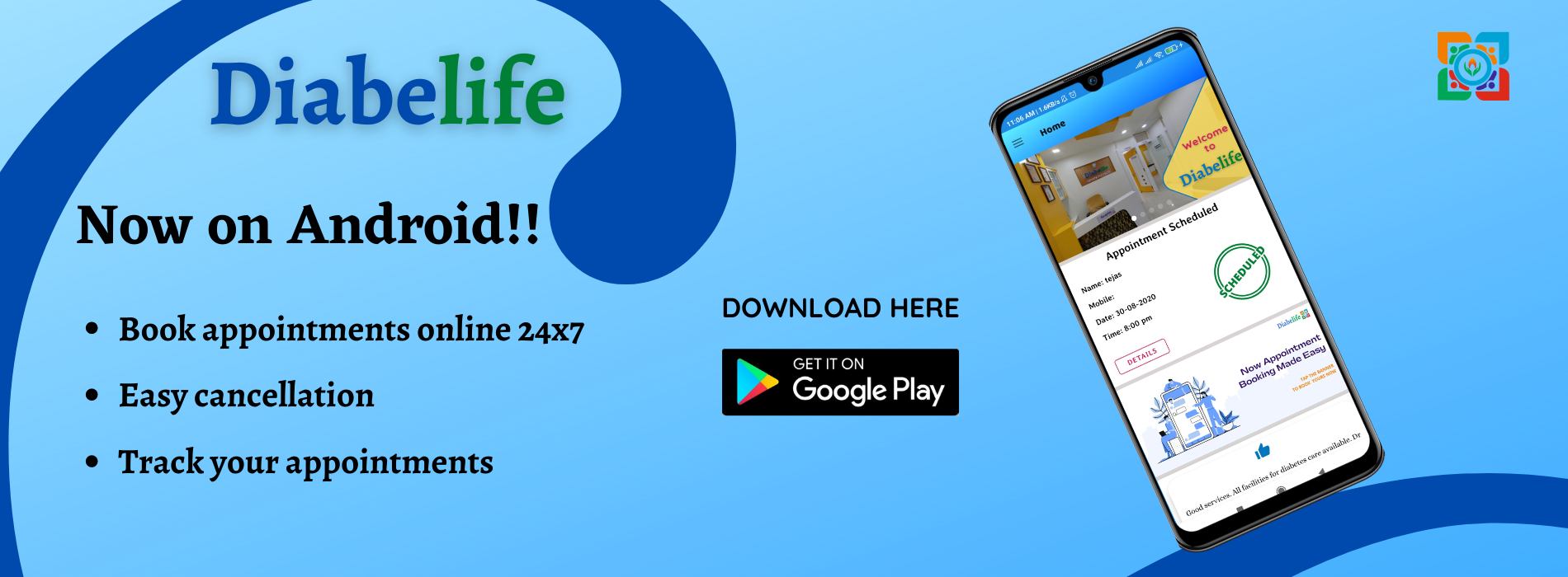 Diabelife App Dashboard Screen